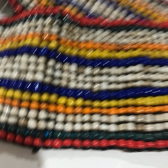 Beaded multicolor elastic stretch belt 2.5 wide 26 inch - Picture 3 of 4